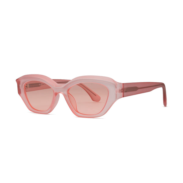 AIDEN | Transparent Matte Pink | Polarized Sunglasses