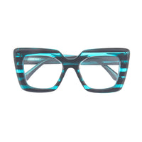 AVIV | Dark Teal and Black Stripes | Blue Light