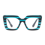 AVIV | Dark Teal and Black Stripes | Blue Light