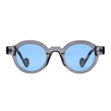 DEVAN | Transparent Grey | Tortoise Temples | Blue Lens