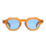 LAMAR |Transparent Caramel | Blue Lens