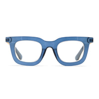 OLIVIA | Matte Transparent Blue | Matte Gold Temples |Blue Light