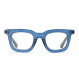 OLIVIA | Matte Transparent Blue | Matte Gold Temples |Blue Light