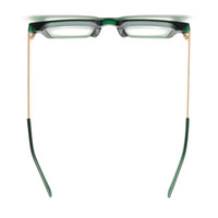 KAYDEN | Matte Transparent Green | Matte Gold Temples | Blue Light