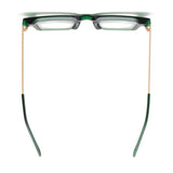 KAYDEN | Matte Transparent Green | Matte Gold Temples | Blue Light