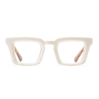 KAYDEN | Matte White | Matte Gold Temples | Blue Light