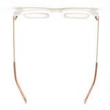 KAYDEN | Matte White | Matte Gold Temples | Blue Light