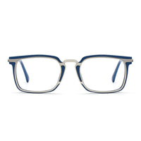 LAURENCE | Matte Silver Metal Frame | Blue Accents