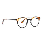 ETHAN | Matte Black Metal Frame | Brown Accent