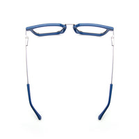 LAURENCE | Matte Silver Metal Frame | Blue Accents