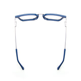 LAURENCE | Matte Silver Metal Frame | Blue Accents