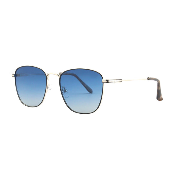 ELLE | Silver Frame | Grey Tortoise Tips | Blue Gradient Lens | Polarized Sunglasses