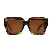 MARLEY | Polarized Sunglasses | Brown | Green Streaks