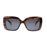 TESSA | Polarized Sunglasses | Black | Brown Streaks