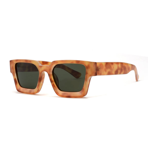 ZION | Amber Tortoise | Green Lens | Polarized Sunglasses